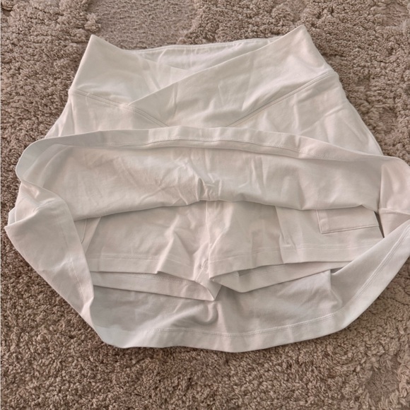 PINK-Medium-White V-Waist Athletic Skort - Picture 2 of 4